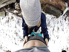 Ski Instructor Fucking His Adorable College Girl After Getting A Head