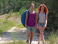 Wild Outdoors Fucking During Camping With Redhead Foxy Lee