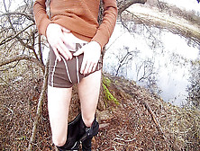 Twink Gets Messy While Climbing Trees! A Wild Cumshot Covers His Slim Body.
