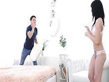 Pillow Fight Between Lovers Leads To Passionate Lovemaking