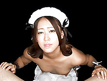 Small-Titty Japanese Maid Loves Making Handjob To A Household