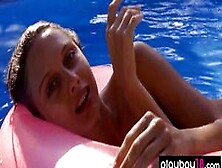 Petite Naked Ukranian Blondie Clarise Enjoying The Summer In The Pool