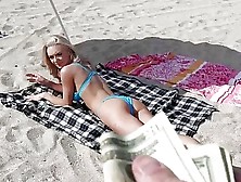 Hot Blonde Molly Fucks In The Beach