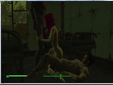 Sex Wif In A Porn Game Fallout Four.  Threesome Fuck Wifey | Porno Game,  3D