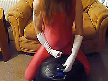 Sissy Misty In Pink Spandex Dry Humps And Gets Hard