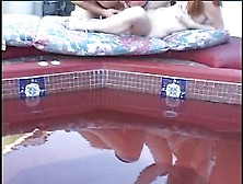 Guy Sixty-Nines And Rails Cute Young Brunette By Hot Tub