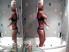 Hot Ebony Babe In Shower
