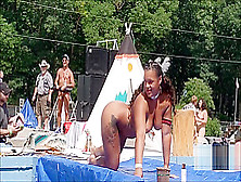 Thick Native American Hunni Monroe Gets Naked On Stage At Nudes-A-Poppin