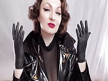 Sultry Brown-Haired Milf Fetish Model Arya Grander's Kinky Asmr Video With Shiny Gloves And Masturbation Pov