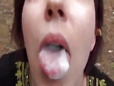 She Gets Fucked Outside And Loves The Cum In Her Mouth
