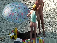 Nudist Couple Goes Take A Swim