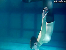 Dressed Underwater Beauty Bulava Lozhkova Swimming Naked