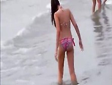 Hot Bikini Girl At Beach