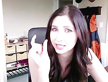 Wonderful Brunette Dirty Talks With A Dude On Camera