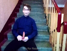 Public Jerking Off On The Stairs