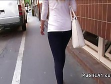 Blonde Sucks And Fucks Huge Dick In Public