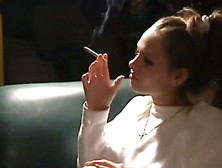 Girl Smokes Before Bedtime