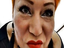 Red Head Older Bitch And Huge Penis Inside Her Mouth. !.