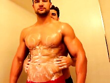 Muscled Brothers Taking A Shower