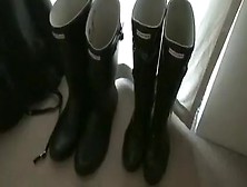 Milking In Rubber Waders & Butt Plug