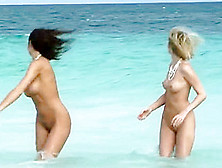 Jennifer Max Lesbian In Beach Water