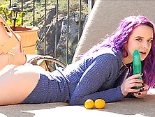 Purple-Haired Honey Jessica Playing Naughtily To Tease The Viewers
