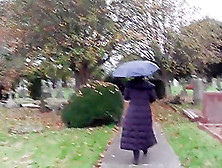 Slut Wife Exposing Herself And Pissing In A Cemetery