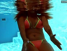 French Model Enjoys Herself Underwater