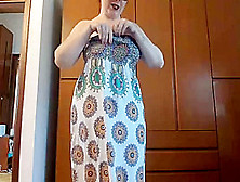 Big Diaper Under A Sexy Long Dress And A Big Pee