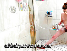 Emma Evins Using A Shower Head To Masturbate