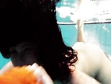 Hottie Orange Pantyhose Of Markova Underwater