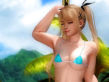 Dead Or Alive Five 1. 09 - Marie Rose Pole Dance On The Beach W/ Sexy Outfits 1