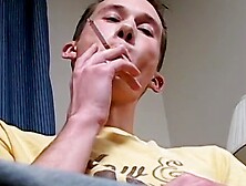 Braden Spence,  A Young Twink,  Enjoys A Smoke Before Jerking Off Alone
