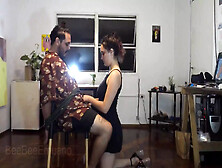 Woman Ties Man To A Chair And Does As She Pleases (Femdom)
