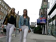Candid Girls In White Jeans