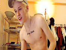 Blonde Twink Flashes It Off
