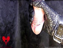 Closeup: The Mistress Massages The Sperm Out Of The Cock With Latex Gloves