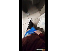 Johnholmesjunior Shooting Cumload In Mens Bathroom In Slow Motion