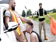 Men. Com - Road Worker Ramming With Trevor Brooks And Chuck Conrad