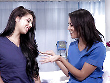 Alluring Nurses Gina Valentina And Maya Bijou Go Lesbian