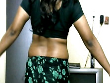 Krithi Navel Tease & Hip Folds In Saree,  Curvy Body,  #indian Crossdresser Sexy Belly Tease