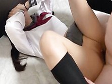 【Creampie】A Girl In A High School Girl's Uniform Has Sex Live And Cums【Pov】