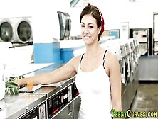 Curvy Teen In Laundromat