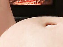 Masturbation Into Front Of Fireplace.  Pregnant Belly.  Sensual Tape