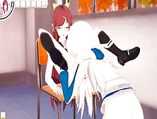 3D Anime Yuri Schoolgirls Banged After School
