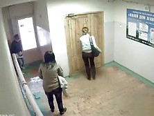 Peeing Girls Caught On Security Camera In The Lobby