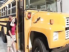 Sexy Young Skank Deep Throats A Penis On The School Bus