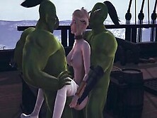 2 Orcs Love To Pounded An Elf Chick Into Her Twat And Butt