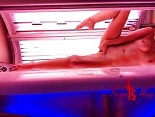 Solarium Undressing,  Oiling My Body And Playnig With My Pussy