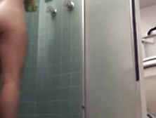 Selfshot Teen Taking A Shower